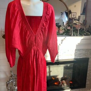 Women’s XL Vibrant Red V-Neck Mini Dress